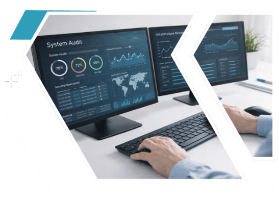 Consultoria em auditoria de sistemas empresariais com foco em ERP, controle de processos e segurança da informação.